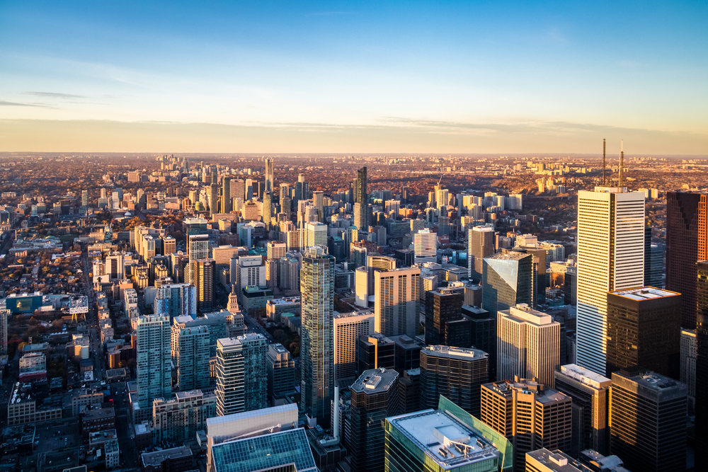 Downtown Toronto skyline, and growing business central.